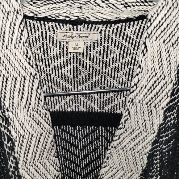 Lucky Brand Grey Black and White Oversized Sweater Cardigan - Picture 3 of 7